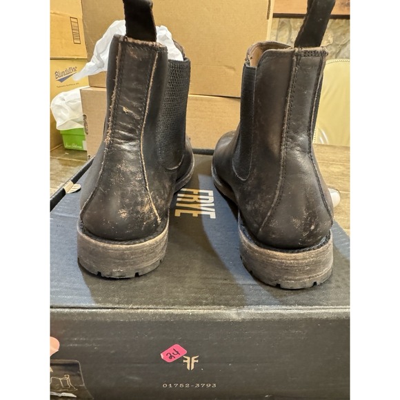 Frye Men's Bowery Chelsea Boot Black Stone Washed Size 10.5 Distressed - Picture 6 of 13